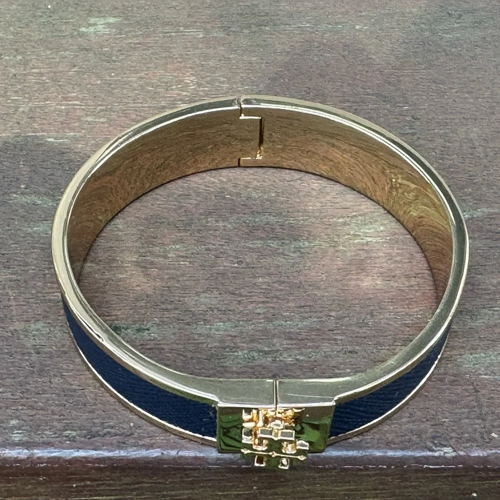 Tory Burch Icon Bracelet navy & Gold new